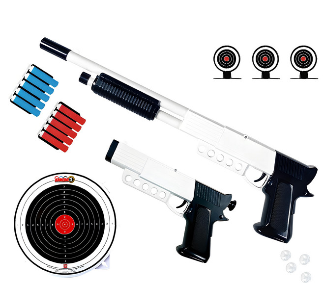KUMEDAL 射擊專業套組 空氣手槍+步槍, 1組, 白色 + 黑色