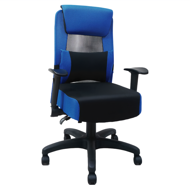 台灣製造辦公椅EL-39 舒適透氣 人體工學設計, 藍色