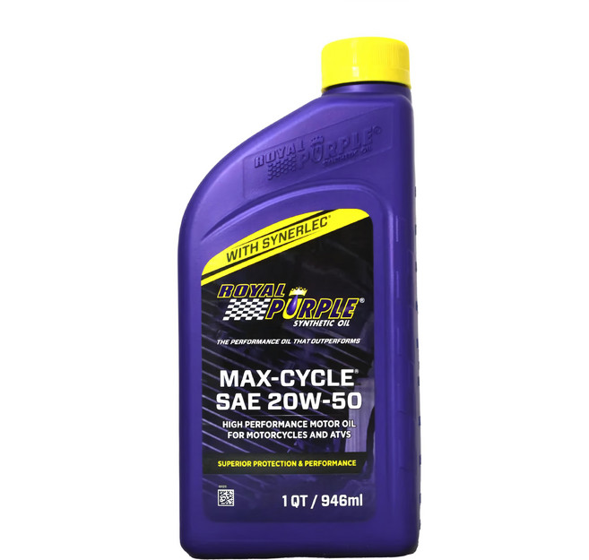 ROYAL PURPLE 紫皇冠 MAX-CYCLE 高性能機油 適用於摩托車和ATV, 1瓶, 20W-50, 946ml