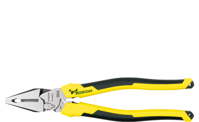 TSUNODA 電工強力鋼絲鉗 附壓著 PP-200ATG 200mm, 1支