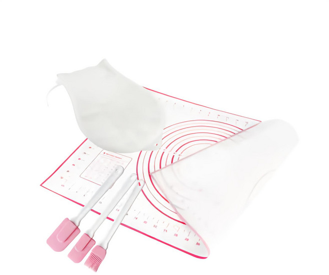 烘焙必備3件組 不沾揉麵墊+刮刀三件套+矽膠揉麵袋, 1組