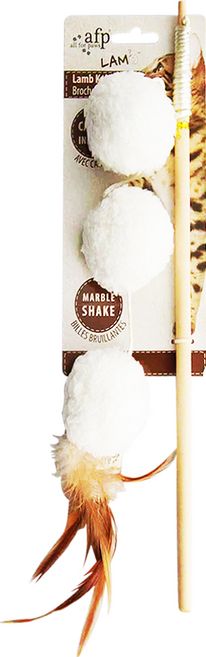 all for paws 羔羊毛系列 羊毛球逗貓棒, 羊毛球, 1支