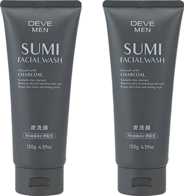 KUMANO 熊野油脂 DEVE 男仕去皮脂竹炭洗面乳, 130g, 2條
