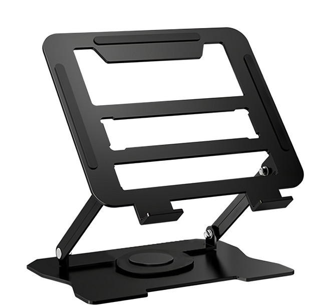 OMG 360度旋轉雙軸升降筆電支架, 黑色, 1個