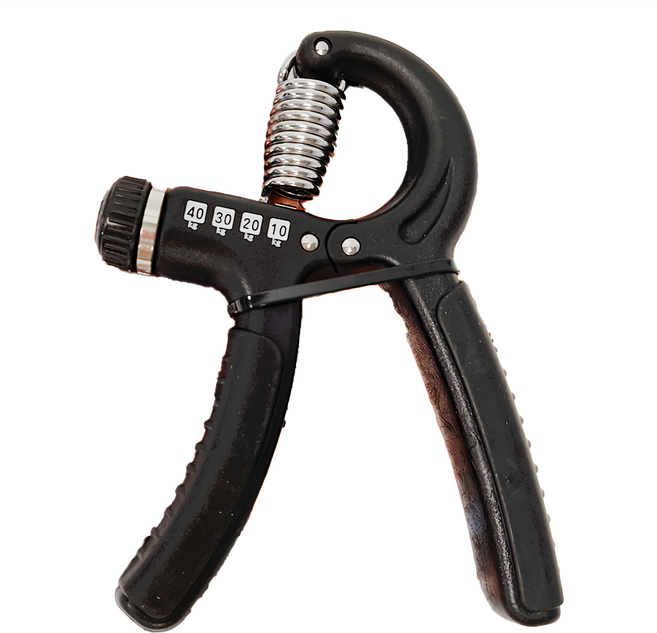 SUCCESS 成功 可調強度防滑握力器 強化塑膠材質 耐用安全 橡膠溝槽握把設計 10kg-40kg, 黑色, 1個