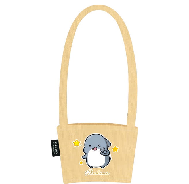 鯊西米 環保飲料杯套 尺寸13X9/提把42(CM±5%) 卡其色, YA! 卡其色, 1個