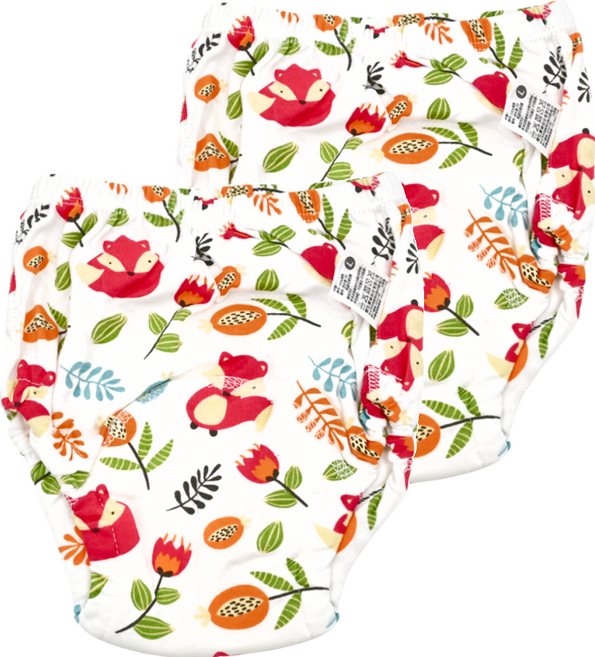 PUKU 藍色企鵝 棉柔學習尿布褲 100%棉, 狐狸, 2件