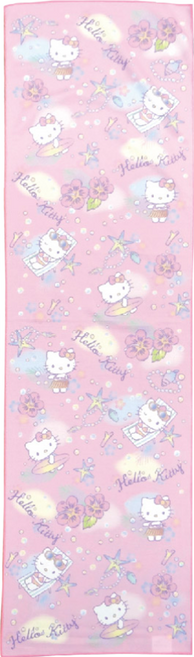 Hello Kitty 涼感運動巾 全彩高質感印刷 持久冰涼觸感 尺寸30x100cm, 粉色, 1條