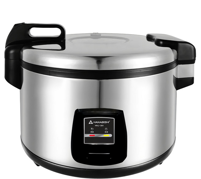 HANABISHI 花菱 商用機械式全不鏽鋼電子煮飯鍋 全方位3D立體保溫 單鍵操作, HNJ-301