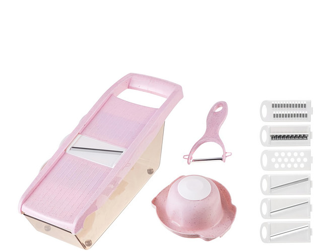 Vilivin 多功能刨絲器 + 刀片6件組, 1組, 粉色