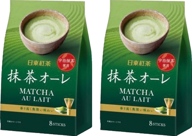 日東紅茶 抹茶歐蕾, 12g, 8包, 2袋