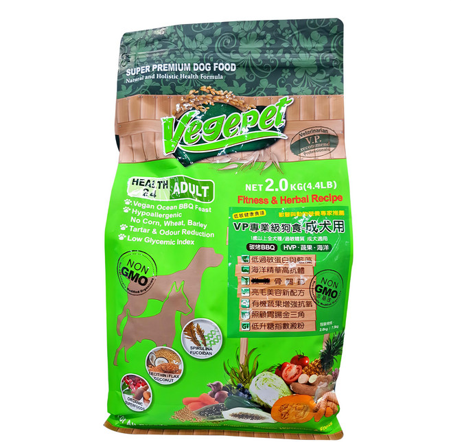 VegePet 維吉 成犬用VP專業級素狗食, 水解植物蛋白, 2kg, 1袋
