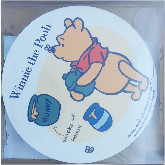 收納王妃 軟式硅藻土杯墊 2個, 簡約維尼, 1組