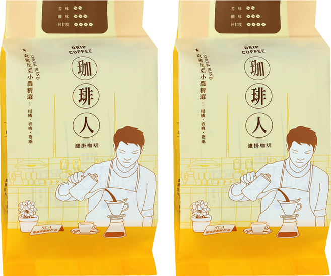 珈琲人 濾掛咖啡 衣索比亞小農精選, 9g, 6包, 2袋