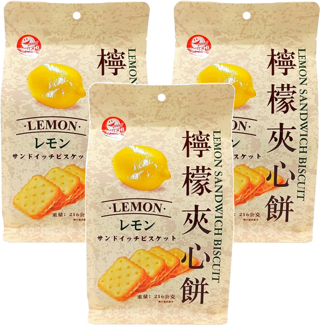 SUKHI 新世紀檸檬夾心餅, 216g, 3袋