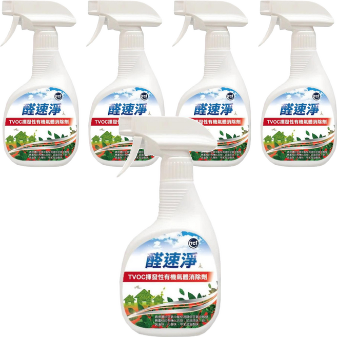 TCI 十田修繕 醛速淨 TVOC有機氣體消除劑 天然萃取 深入消除異味 淨化居家環境, 350ml, 5瓶