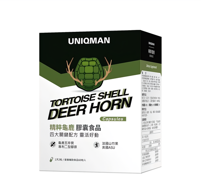 UNIQMAN 優仕曼 精粹龜鹿膠囊, 1瓶, 0.6g
