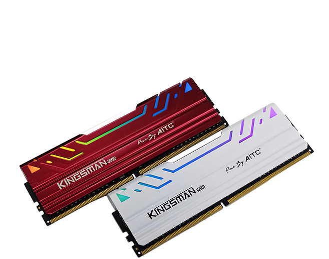 AITC 艾格 KINGSMAN RGB DDR4 3200 UDIMM 桌上型電競記憶體 RGB 燈效 嚴選高品質顆粒, 8GBX2, 1組