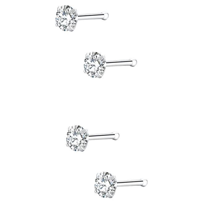 Brilliant Beauty 耀眼美人 閃耀玫瑰金鋯石鑽養耳棒鈦閃耀 鈦鋼耳環