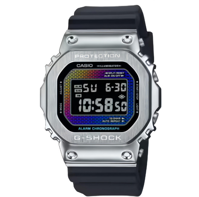 CASIO 卡西歐 G-SHOCK 磚牆彩虹系列手錶 GM-5600RW-1