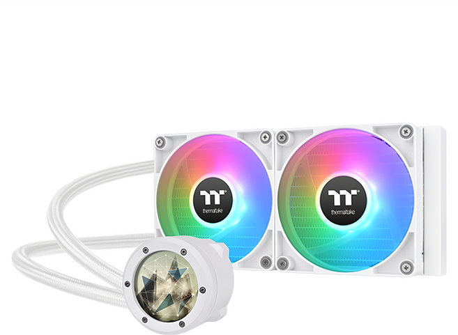 thermaltake 曜越 TH240 V2 Ultra ARGB Sync 主板連動 2.1吋液晶冷頭, CL-W404-PL12SW-A, 白色, 1個