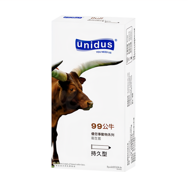 unidus 優您事 動物系列 99公牛持久型衛生套, 12個, 1盒