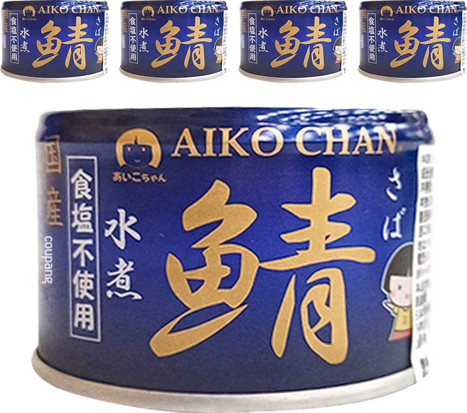 AIKO CHAN 伊藤食品 無鹽水煮鯖魚罐, 150g, 5罐