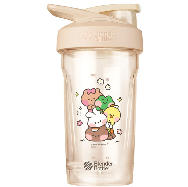 Blender Bottle LINE FRIENDS minini 環保隨行杯 疊疊樂 710ml 24oz, 奶茶色, 1個