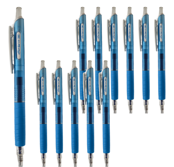 O.B. 歐布德 自動鋼珠筆 0.5mm 330 12支, 水藍色
