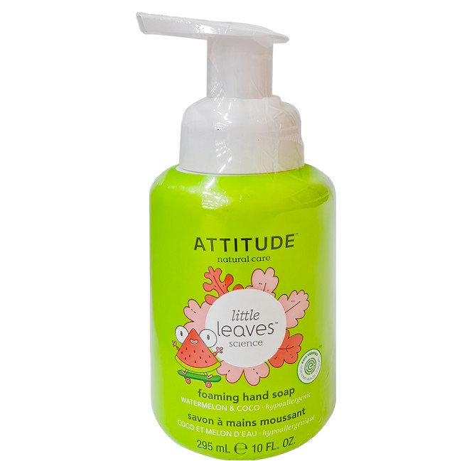 ATTITUDE 艾特優 兒童泡沫洗手乳, 西瓜&椰香, 295ml, 1瓶