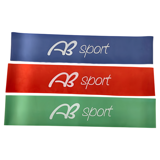 AB Sport 迷你瑜珈彈力圈 0.4/0.6/1mm 三入組, 紅色 + 綠色 + 藍色, 1組