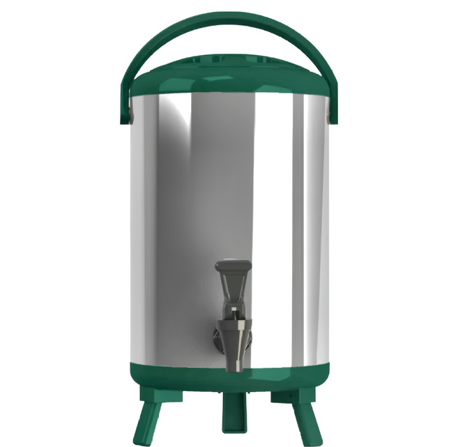 WORTH IT 渥思 日式不鏽鋼保溫茶桶, 孔雀綠, 10L, 1個