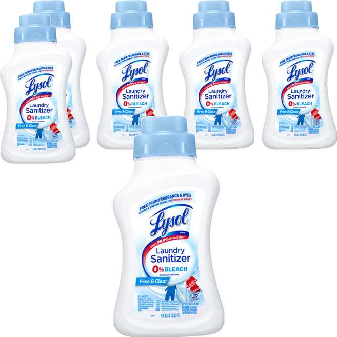 Lysol 來舒 衣物抗菌液 清新無香, 1.21L, 6瓶