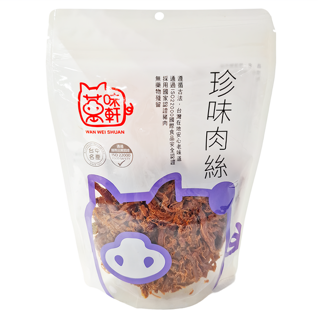 萬味軒 珍味豬肉絲 台灣產 原味, 150g, 1包