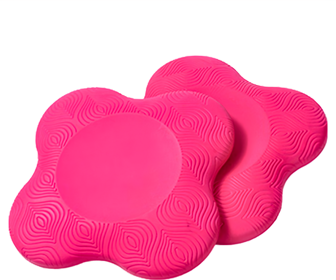 A-ZEAL 瑜珈關節緩衝保護墊 2入 柔軟舒適 雙面防滑 抗菌抗螨, 玫紅色, 1組