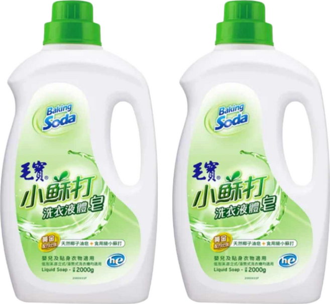 毛寶 小蘇打洗衣液體皂, 2kg, 2桶