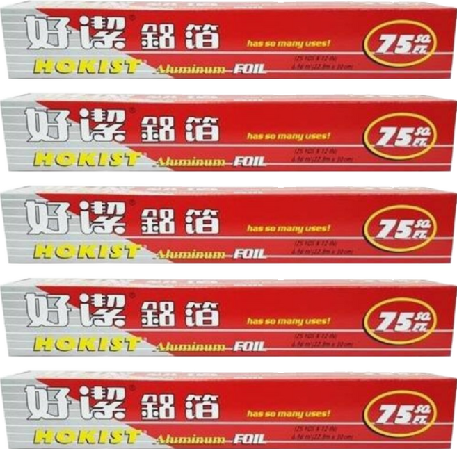 HOKIST 好潔 鋁箔 適用於食品包裝, 22.8m, 5盒
