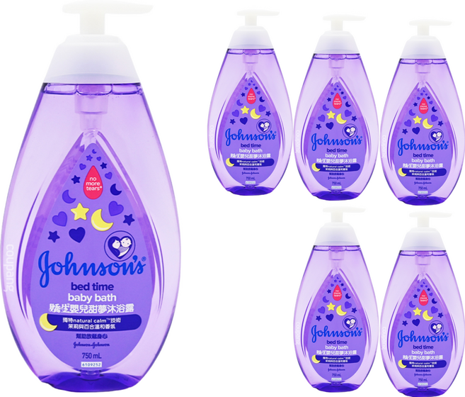 Johnson's 嬌生 嬰兒甜夢沐浴露 茉莉與百合溫和香氛, 750ml, 6瓶