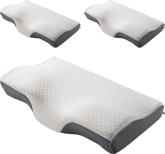 HONDONI 人體工學4D蝶型止鼾護頸低眠枕頭 Z1-EY, 沉靜灰, 3個