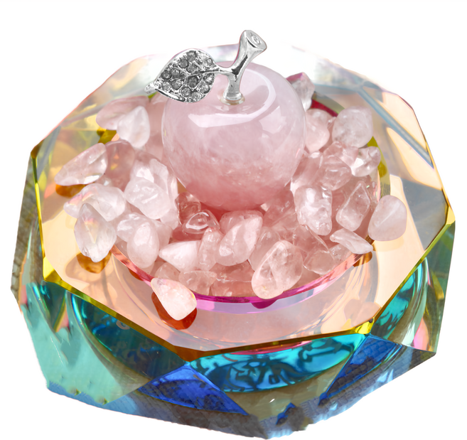 命運好好玩 湯鎮瑋粉晶蜜果桃花擺鎮, 粉色, 1個