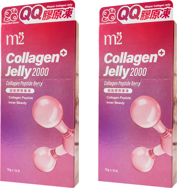 m2 美度 超能QQ果凍 膠原蛋白 莓果口味 10包, 150g, 2盒