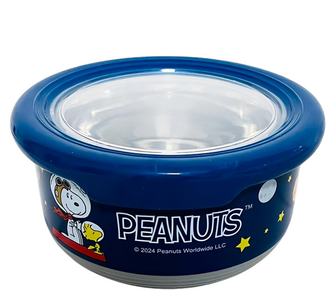 PEANUTS 史努比 304不銹鋼隔熱防滑碗 720ml, 藍色, 1個