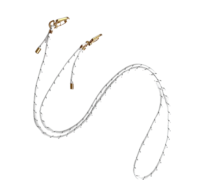 MOOTUN 沐盾 質感金釦 調節掛繩, 白灰色, 1條