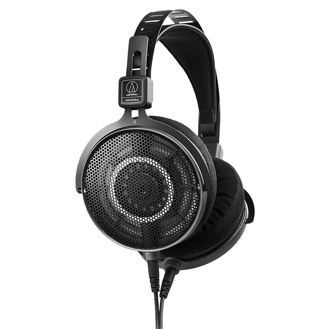 audio-technica 鐵三角 開放式監聽耳機 原廠保固, 黑色, ATH-R70XA