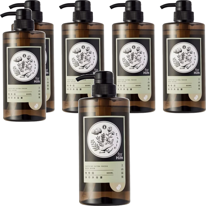 tsaio 上山採藥 咖啡因極淨沐浴露, 600ml, 6瓶