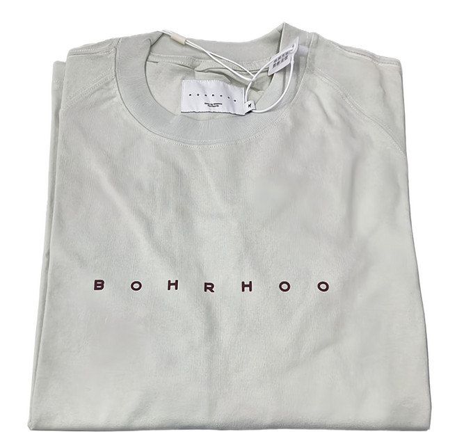 BOHRHOO LOGO字母印花T恤 冷白 100%棉