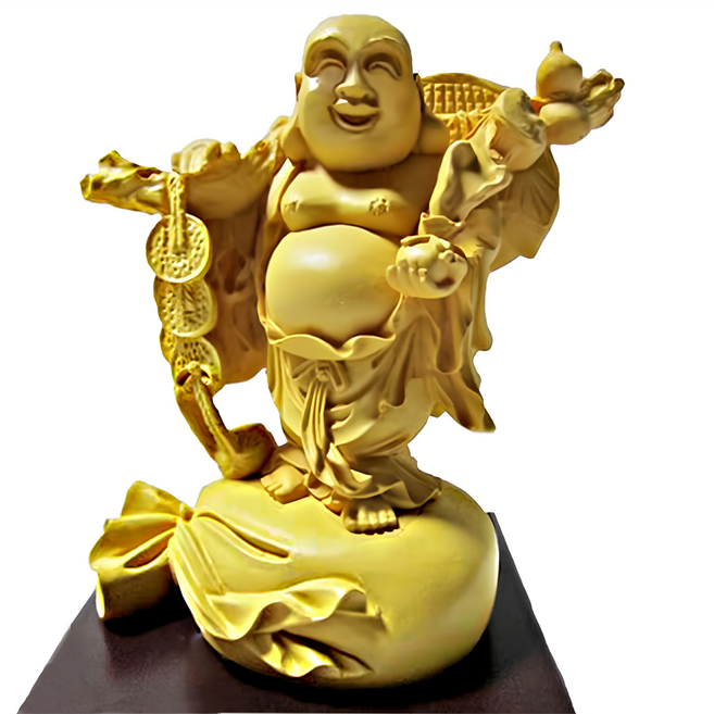 金剛砂陶土精雕佛像 財神彌勒, 1個