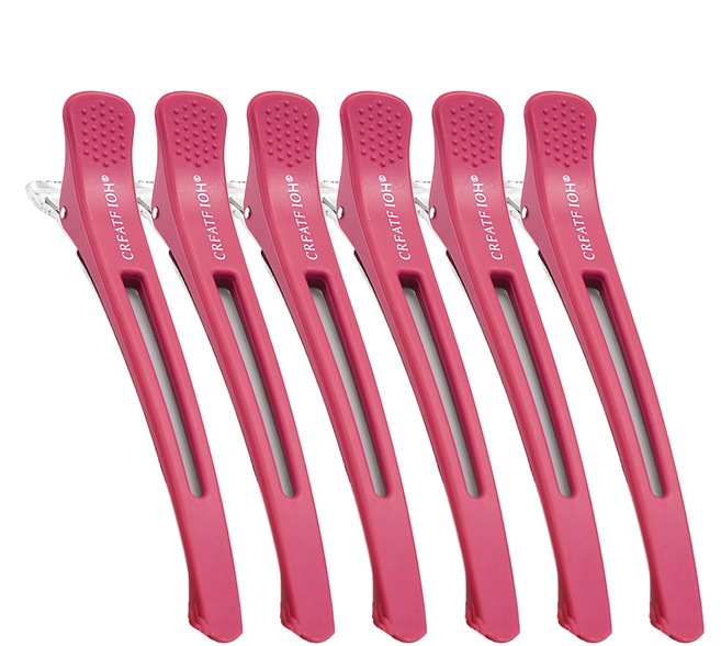 GIRLPINS 高級防滑矽膠墊無痕大型美容髮夾 1523 6入