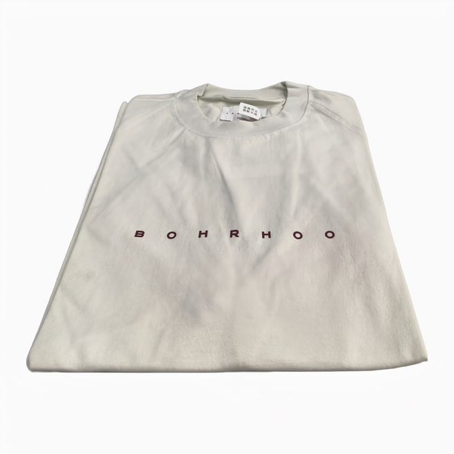BOHRHOO LOGO字母印花T恤 100%棉, 冷白