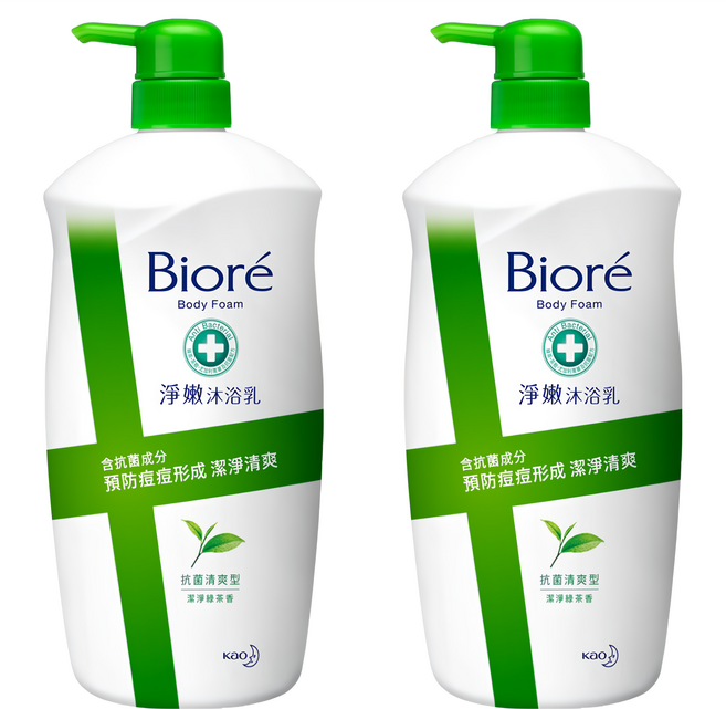 Biore 蜜妮 淨嫩沐浴乳 抗菌清爽型 綠茶, 1kg, 2瓶